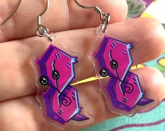 Cool "S" Worm On A String Acrylic Earrings