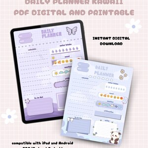 Kawaii Daily Planner | Cute Aesthetic Digital Planner for Organized & Aesthetic Days