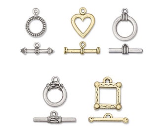 Toggle clasps for jewelry or kumihimo braids