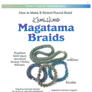 Magatama Braids Instructions Digital Download Kumihimo 5 pages.