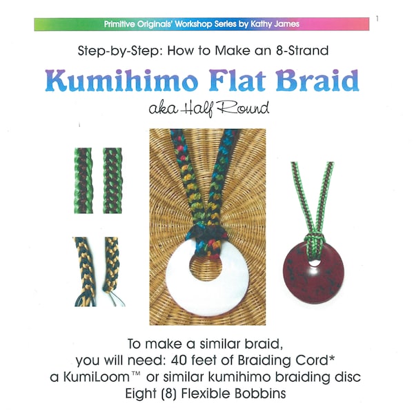 Flat Braid Instructions Digital Download Kumihimo 6 pages.