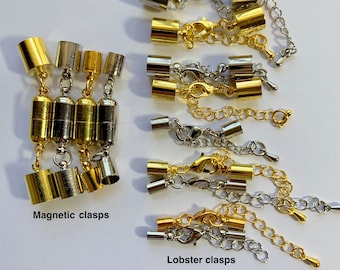 End Caps and Clasps, Assembled - several styles for kumihimo and jewelry necklaces/bracelets