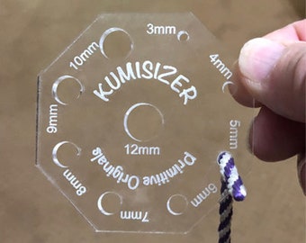 Kumisizer Card for Kumihimo Braid Diameter Measurement