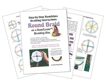 Beginner Kumihimo Instructions Digital Download for Easy Round Braids.