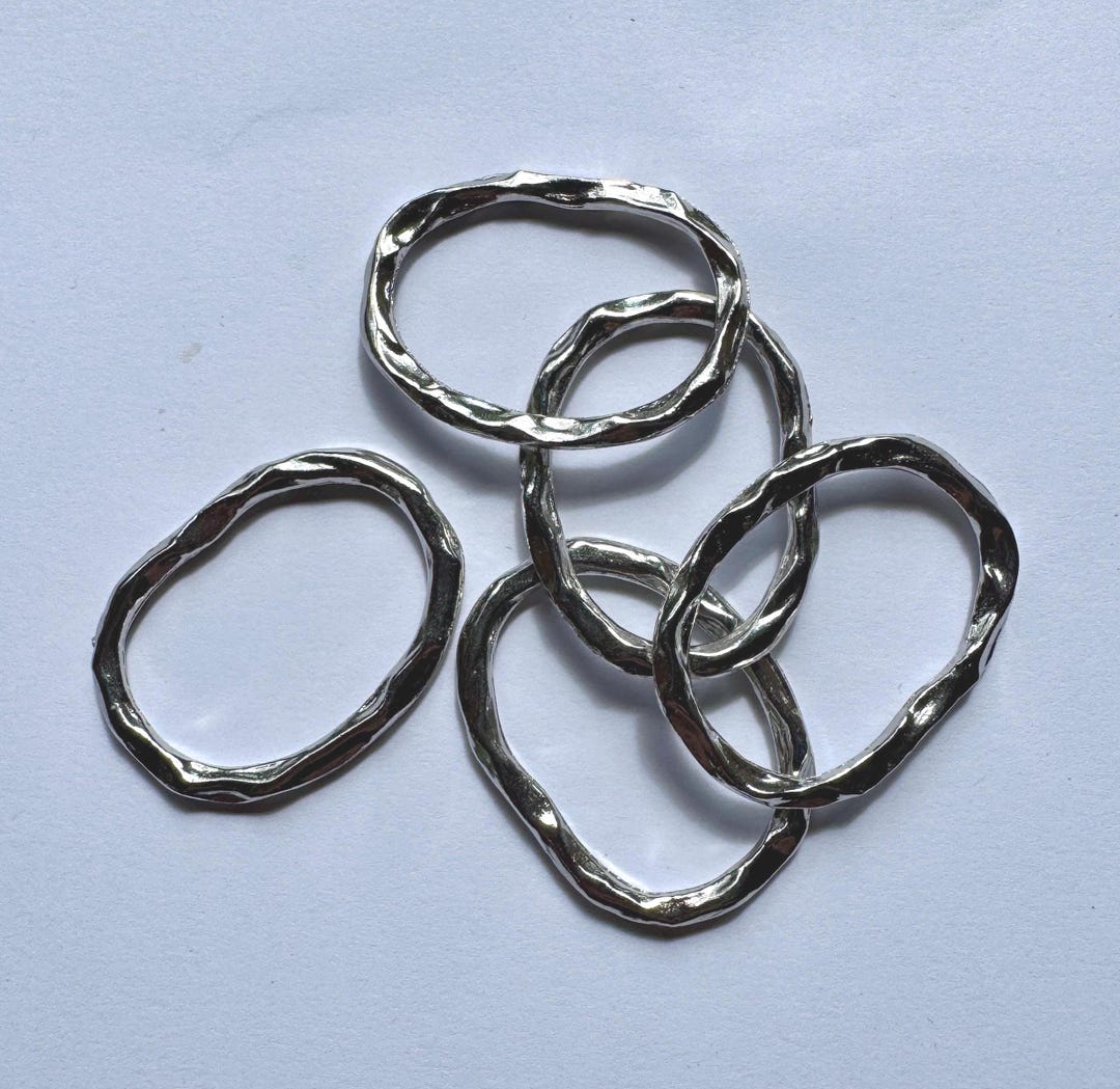 Freeform Closed Loops. Platinum Plated. Large 1.5 by 1 Inch. Set/2. - Etsy