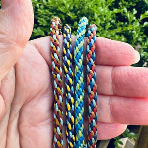 Multicolor Satin Braid Necklace Kit, choice of decorative bead.