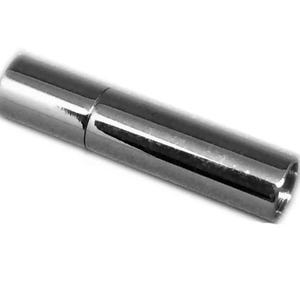 May include: A silver metal bottle stopper with a smooth, shiny finish.