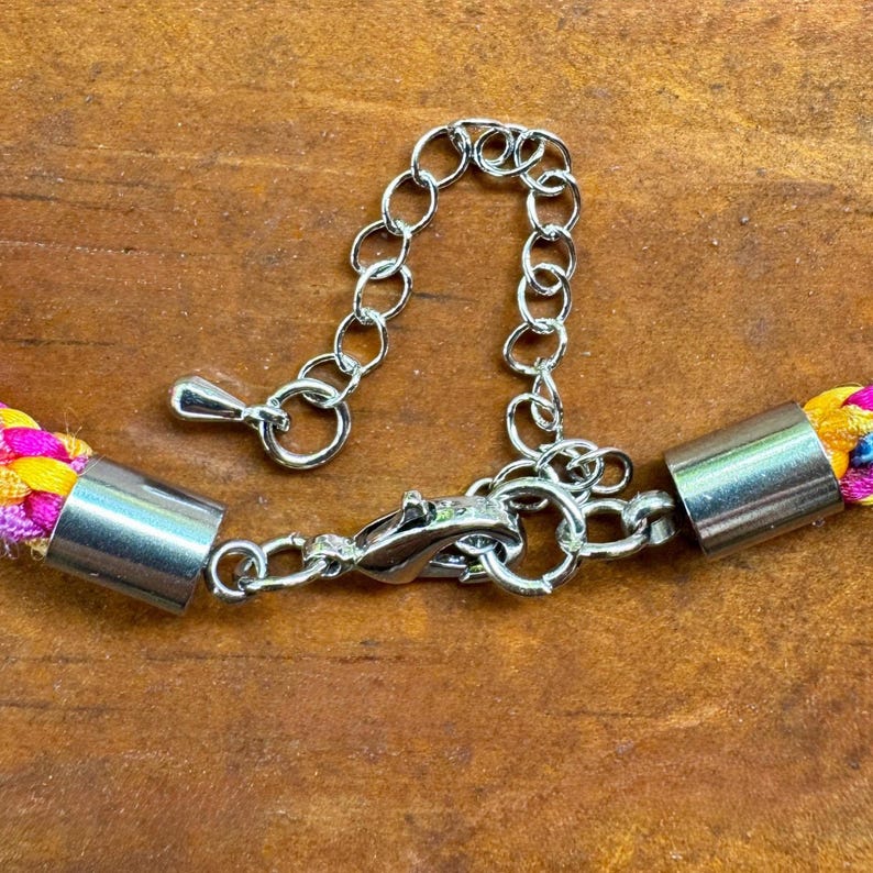 Tie-Dye Necklace Kit. Easy Kumihimo round braid. Satin cord and variegated ribbon. Color choices. image 10