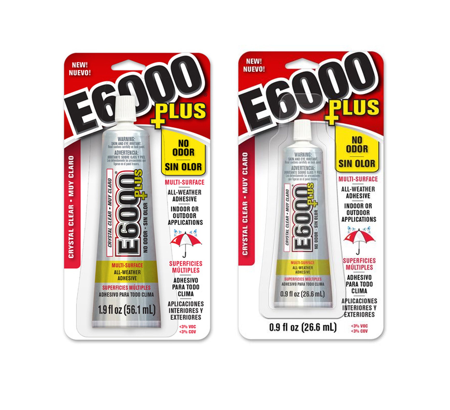 E6000 Plus, Industrial Strength Glue Adhesive, Odor Free (1.9 Oz) 