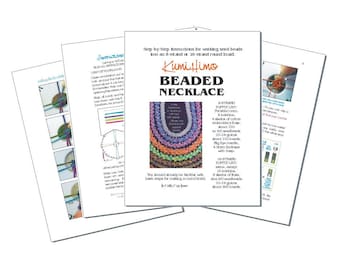 Kumihimo Beaded Necklace instructions. Digital download. How to add seed beads to a round braid. 7 pages. 8-strand and 16-strand.