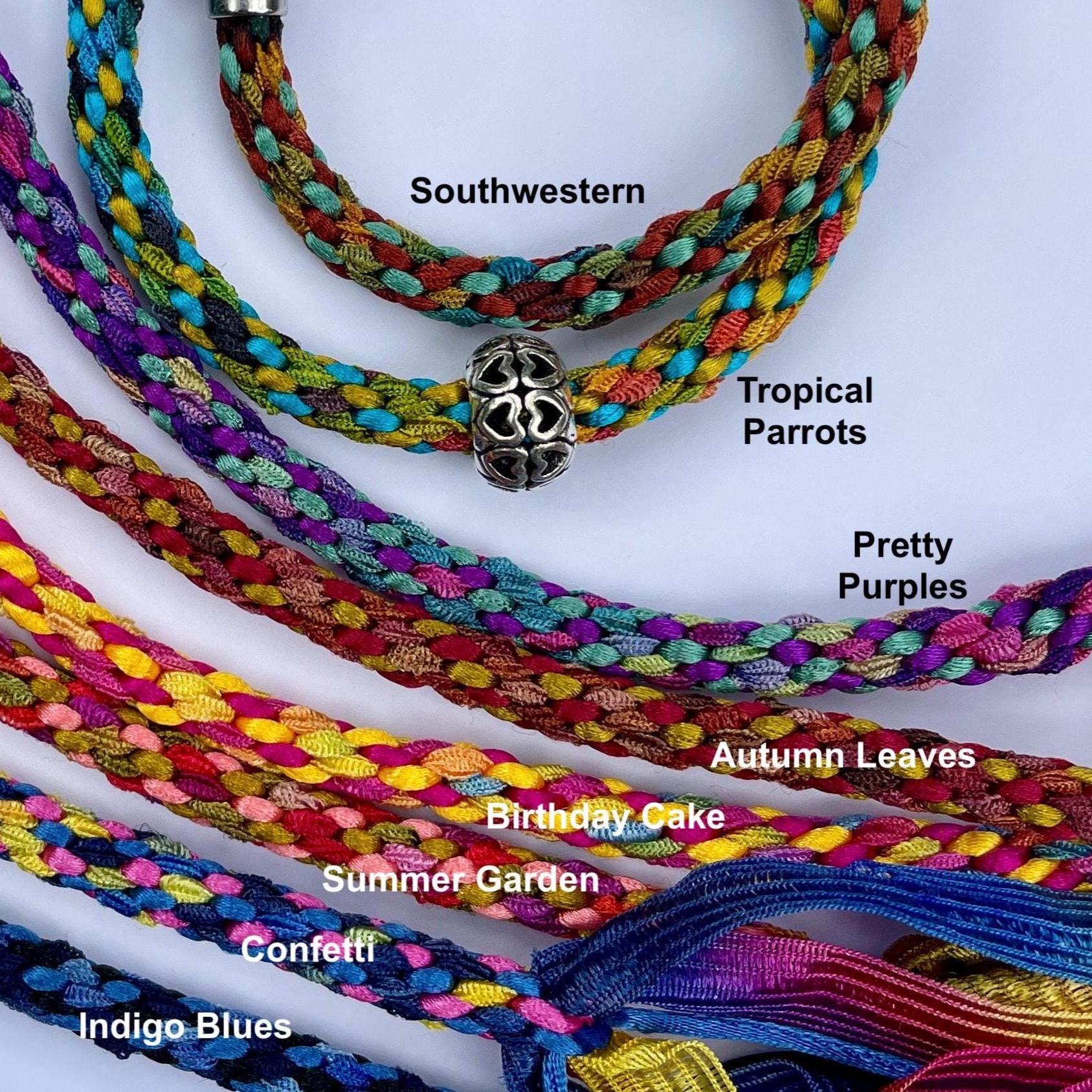 Tie-dye Ribbon/satin Bracelet Kit. Easy Kumihimo Project, With