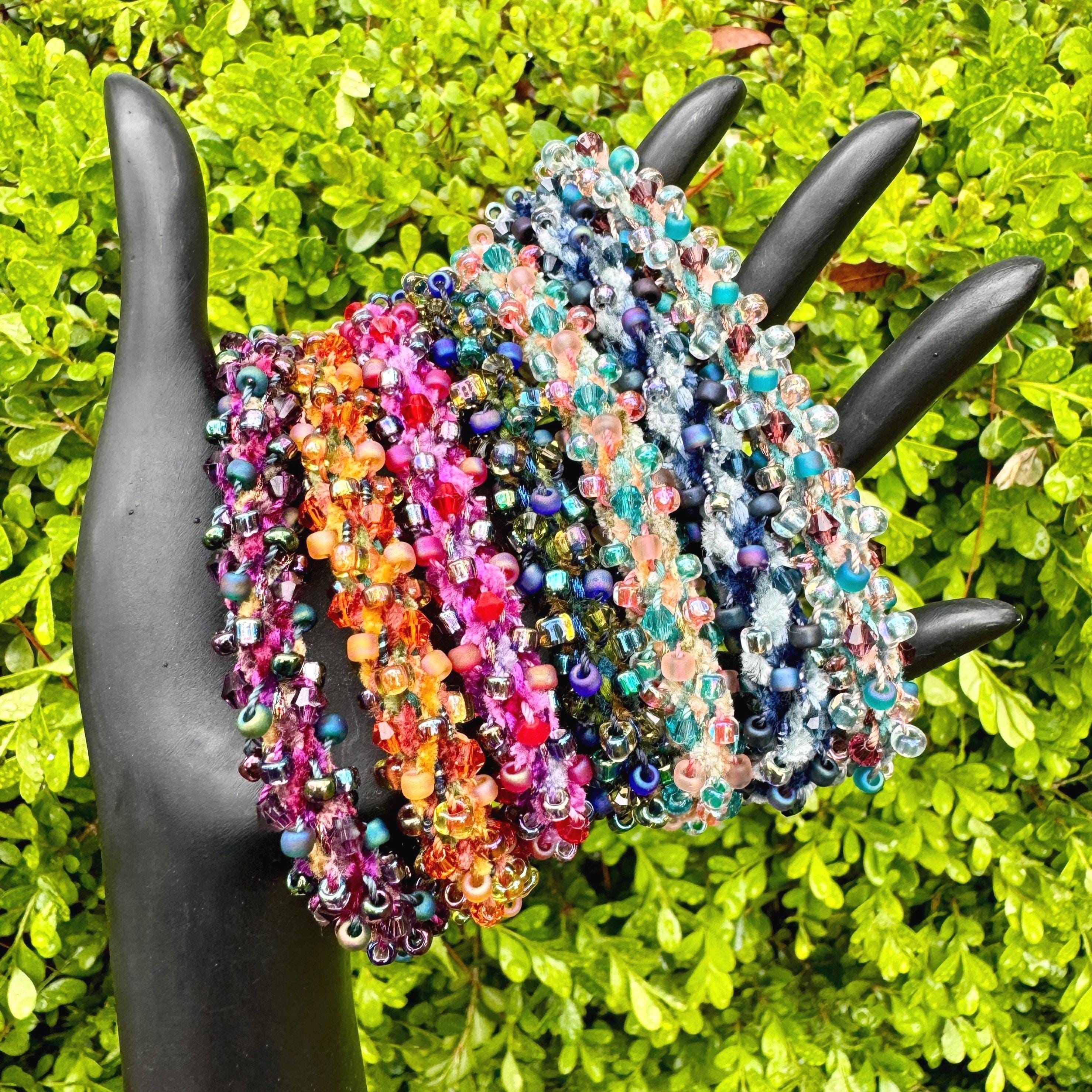 Mixed Beads/cords Bracelet Kits With Crystals. 7 Color Choices. 16