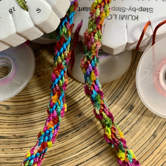 Moody Rainbow Necklace Kit. Easy Kumihimo 12-strand Round Braid. 4