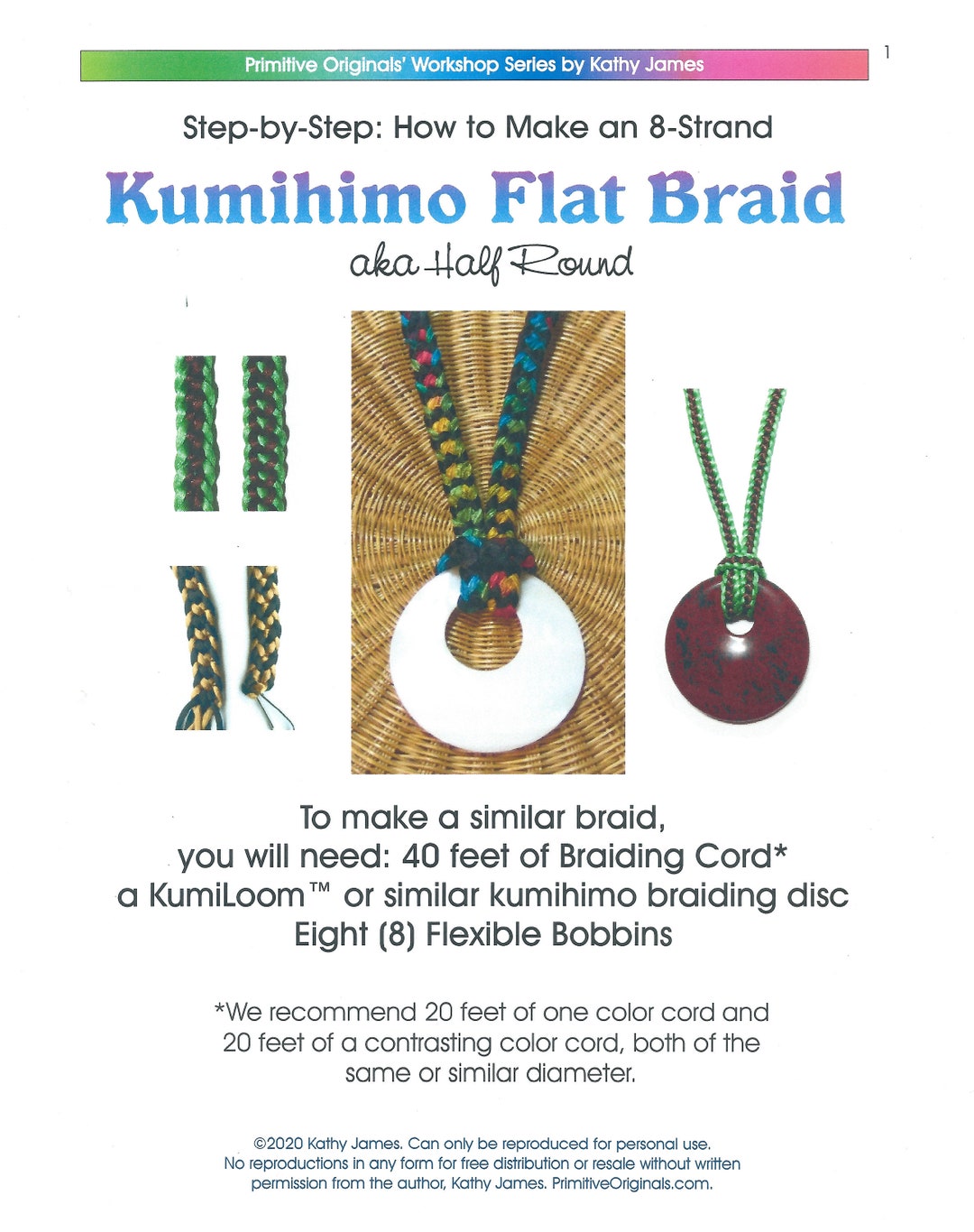 Flat Braid Instructions Digital Download Kumihimo 6 Pages. Etsy