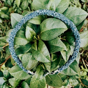 Denim Style Bracelet kit for 5.6mm diameter Kumihimo braid. Blue jean color gimp cord.