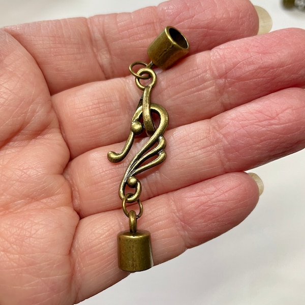 Bronze Flourish Hook Clasp with 6mm End Caps. Assembled.