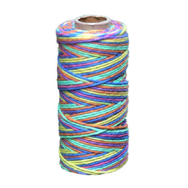 Multi Color Hemp 1mm Cord 100 yd spool variegated colors