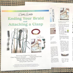 Ending Your Kumihimo Braid & Attaching a Clasp. Digital Download. 4 pages.