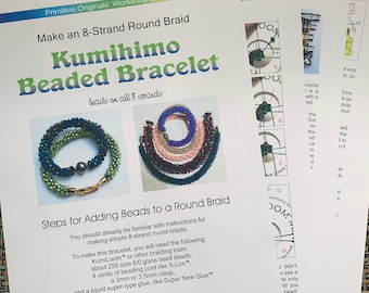 Beaded Bracelet Instructions Digital Download Kumihimo. 4 pages.