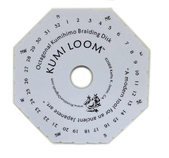 6 Kumiloom™ Kumihimo Disk 12mm Thick. Loom for Both Round & Square Braids.  How-to on Back of Loom. -  Israel