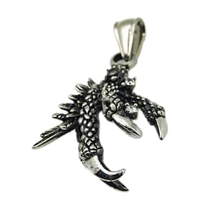 Dragon Claw Stainless Steel Pendant for necklaces (kumihimo or other style)