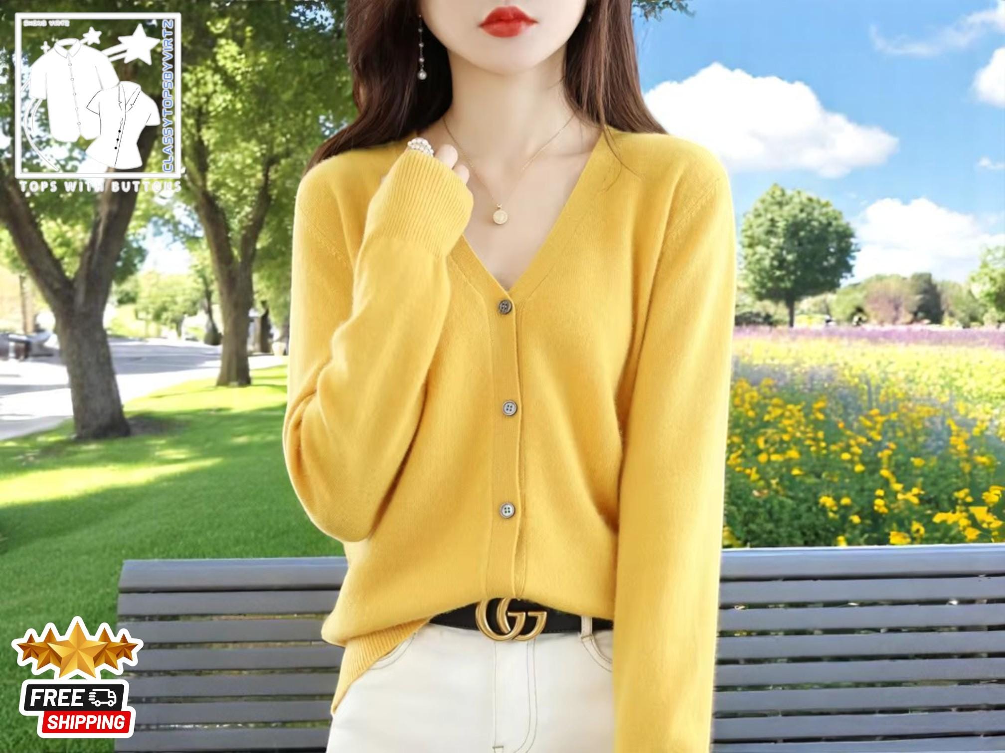 Women's Knit Cardigan | Woolen Sweater Coat | Long Sleeve Fall Fashion | Lightweight Plain Outerwear | Ideal Gift for Her