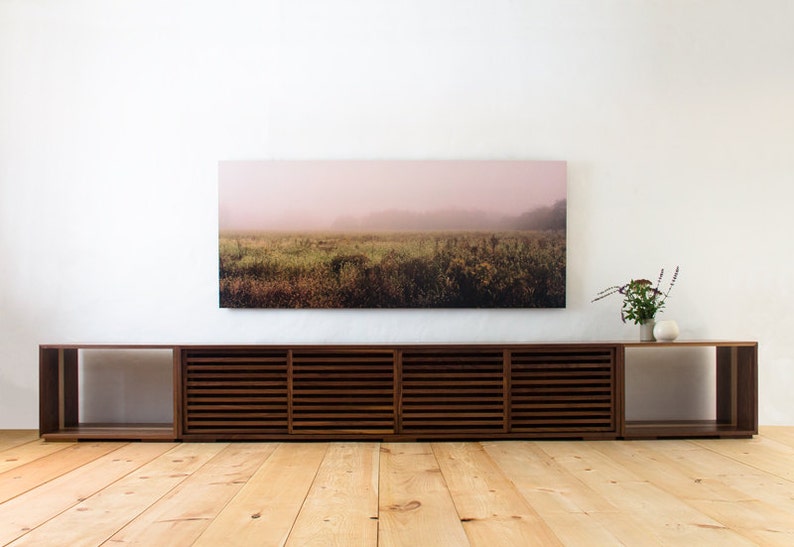 Bucks Media Console Modern Extra Large Solid Walnut Console Etsy