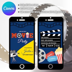Movie Birthday Video Invitation: Animated Evite (Digital Download)