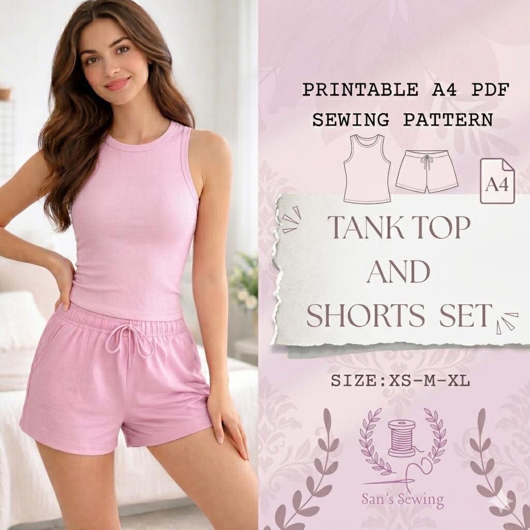 Tank Top and Shorts Sewing Pattern Set | Women’s Summer Outfit PDF ...