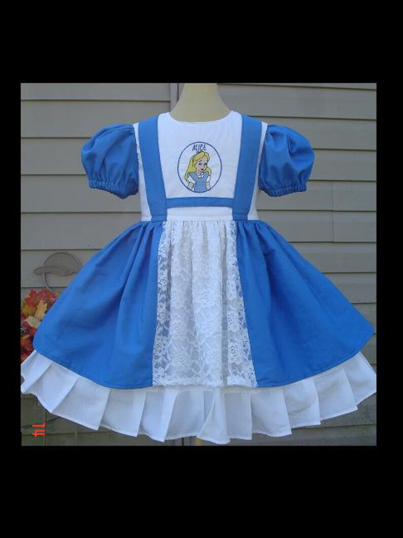 Custom Alice in Wonderland Dress W/embroideryruffled Etsy