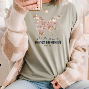 Floral Butterfly Faith Tee-Comfort Colors Christian Shirt for Women | Bible Verse Boho Style T-Shirt | Uplifting Religious Gift for Mothers