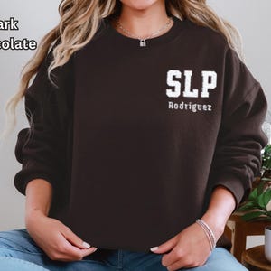 Embroidered Personalized SLP Sweatshirt, Custom Speech Language Pathologist & Student Apparel, Cozy Therapist Gift, Speech Unique Pullover