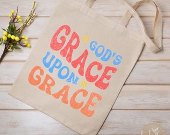 Borsa tote religiosa, borsa tote cristiana in tela stile boho, borsa tote estetica, borsa a tracolla per credenti, borsa per la spesa biblica, borsa ispiratrice,