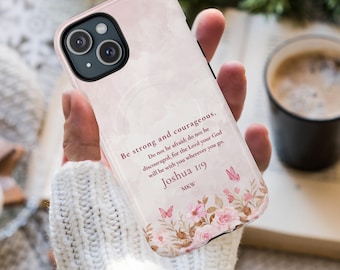 Personalized  Bible Verse iPhone Case, Christian Floral MagSafe Cover for iPhone 16 15 14 13 Pro Max, Custom Scripture Faith Gift for Her