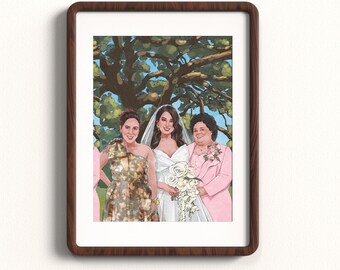 Retrato de boda personalizado en acuarela, regalo para el primer aniversario, pintura de pareja a partir de una foto, regalo de boda personalizado (disponible en formato digital o impreso).