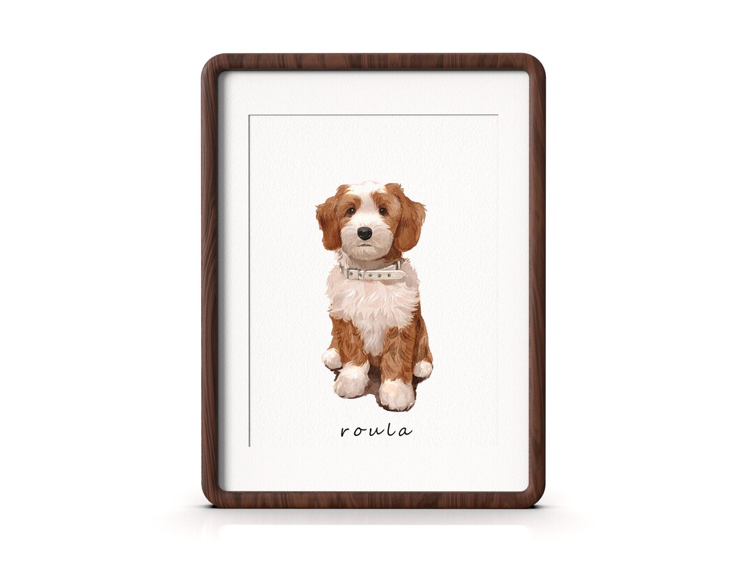 Custom Watercolor Pet Portrait: Dog & Cat Memorial Gift - Etsy