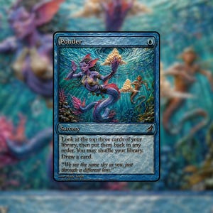 ponder mtg card Playmat - Trading Games You may shuffle your library Ponder | Mtg card alters,
