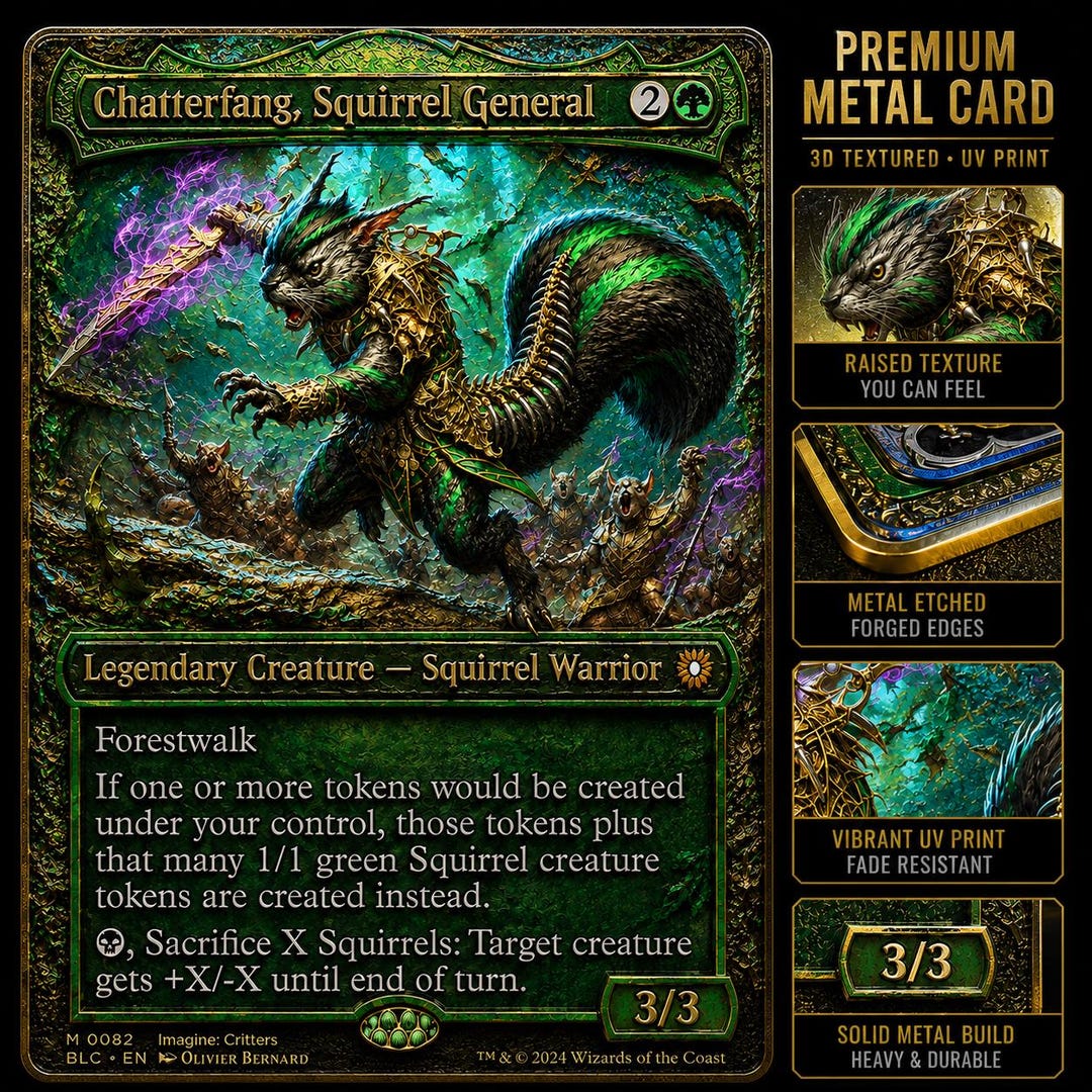Chatterfang, Squirrel General 3D Textured Metal Card | Magic the ...