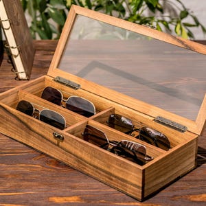 Wooden Sunglasses Case – Custom Eyeglass Holder, Glasses Box, Eyewear Sleeve, & Glasses Holder, Gift Womans Sunglasses, Eco-Frendly Case