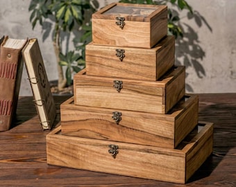 Personalisierte Walnuss-Uhrenbox | 4, 6, 8, 10, 12 Steckplätze | Glas oder Holzdeckel Vitrine | Großer Uhrenorganizer für Herren | Mann Geschenk
