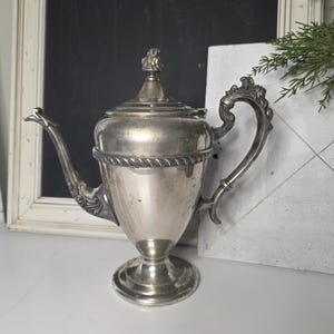 Vintage Silver Plated Copper Coffee Tea Pot Server