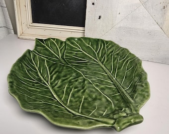 Vintage Jay Willfred Green Cabbage Leaf Serving Bowl Cabbageware