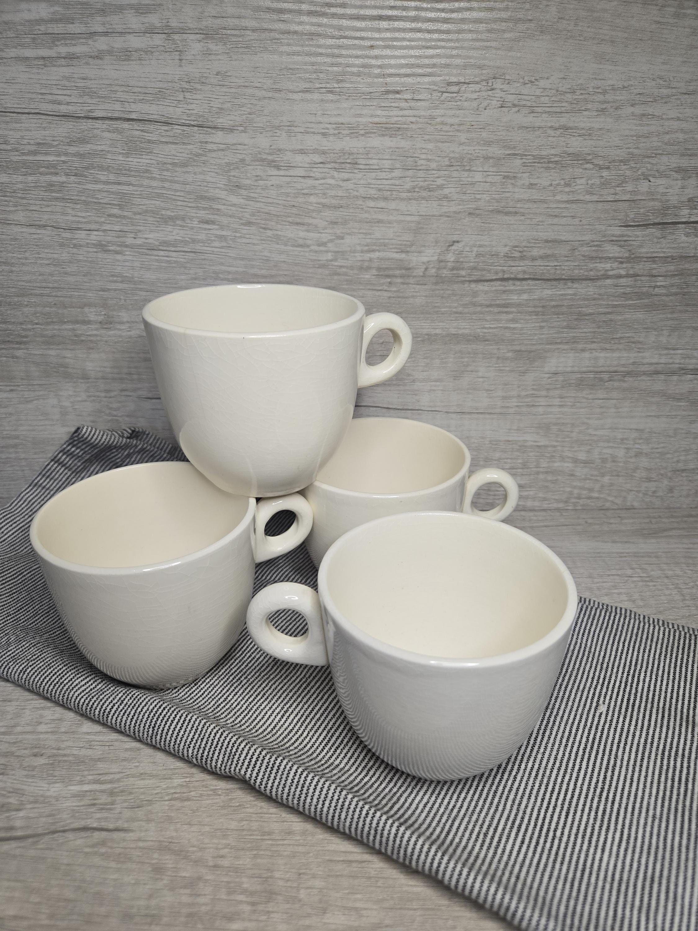 White Ironstone Mug - Etsy