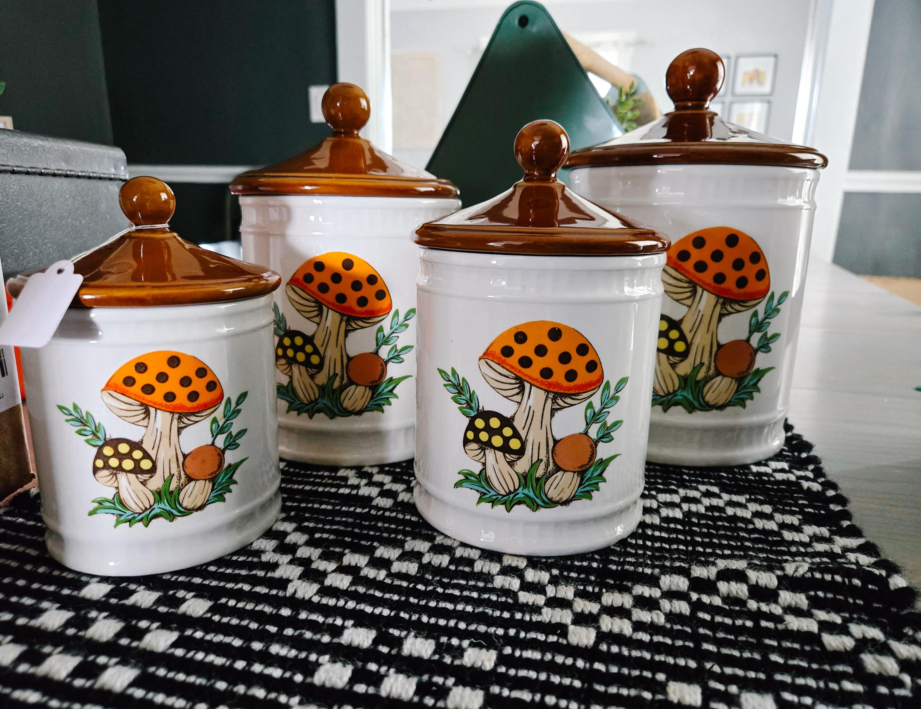 Vintage 1982 Sears Merry Mushroom Canister Set - Etsy
