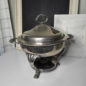 Vintage Silver Plated Chafing Stand With Lid