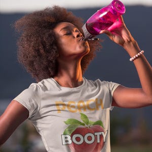 Peach Booty Vibes Workout Shirt, Fun and Flirty Workout T-Shirt,  Perfect Workout Tee for Fitness, Athletic Trainor Shirt, Booty Shirt