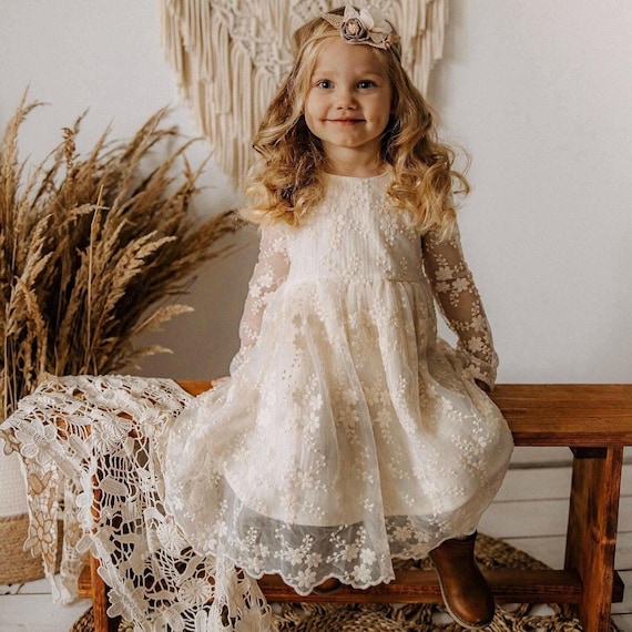Lace Dress Girl, Boho Princess Style, Muslin Vintage Dress - Etsy