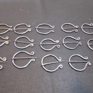 Forged Cloak Pin, Penannular Brooch, Viking Fibula Pin