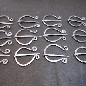 Forged Cloak Pin, Penannular Brooch, Viking Fibula Pin