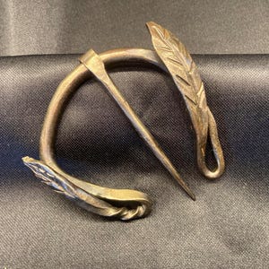 Forged Cloak Pin, Penannular Brooch, Viking Fibula Pin